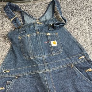 Carhartt Womens Denim Bib Overall Faded Blue